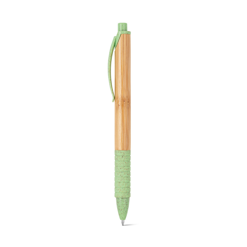 Stylo à bille personnalisable en bambou KUMA Vert Clair